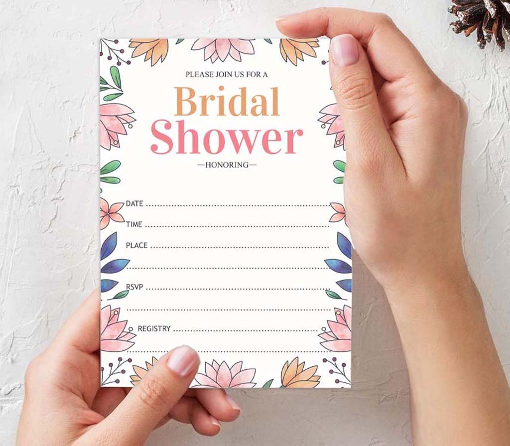 Inkdotpot 30 Bridal Shower InvitationsA  FloralA  Wedding Fill-In Style Invites Blank
