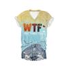 3D Digital Printed Women's Top, Spring and Summer Slim Fit Comfortable Top, V-neck Women's T-shirt 3407 EMA