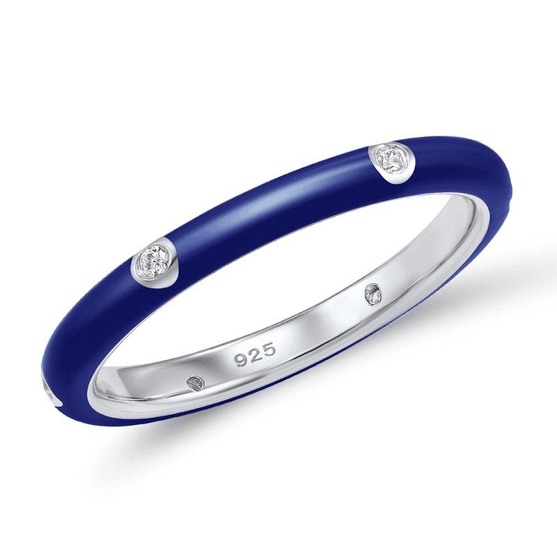 925 Kolorowy Tęczowy Pierścionek Eternity z Cyrkoniami Stackable dla Kobiet Pierścionek Zaręczynowy na Przyjęcie Weselne Biżuteria Prezent 925 Zestaw Pierścionków