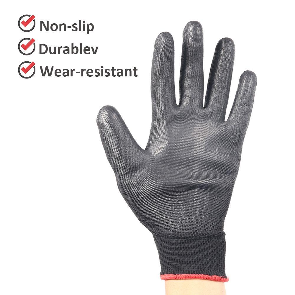 Black Workplace Palm Coating Grip Builders Protection Garden Supplies Work Glove Safety Gloves