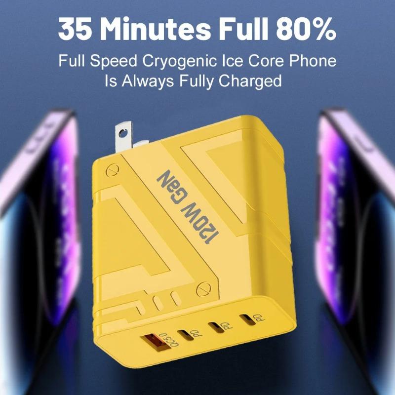 120 W Schnellladeadapter Typ C Quick Charge 3.0 PD USB-Ladegerät für iPhone 16 15 Xiaomi Samsung EU/US-Stecker Telefon-Wandadapter