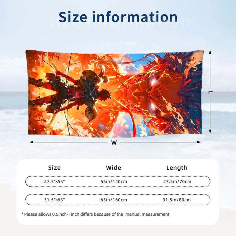 Attack on Titan Beach towels also serve as bath towels summer essential a musthave for the outdoors the beach and the pool