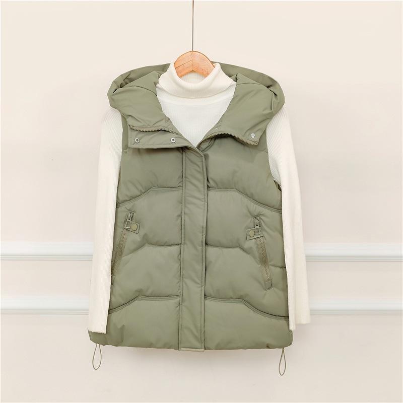 Vest autumn and winter short down cotton vest women's Korean version cotton vest vest thickened large size cotton vest