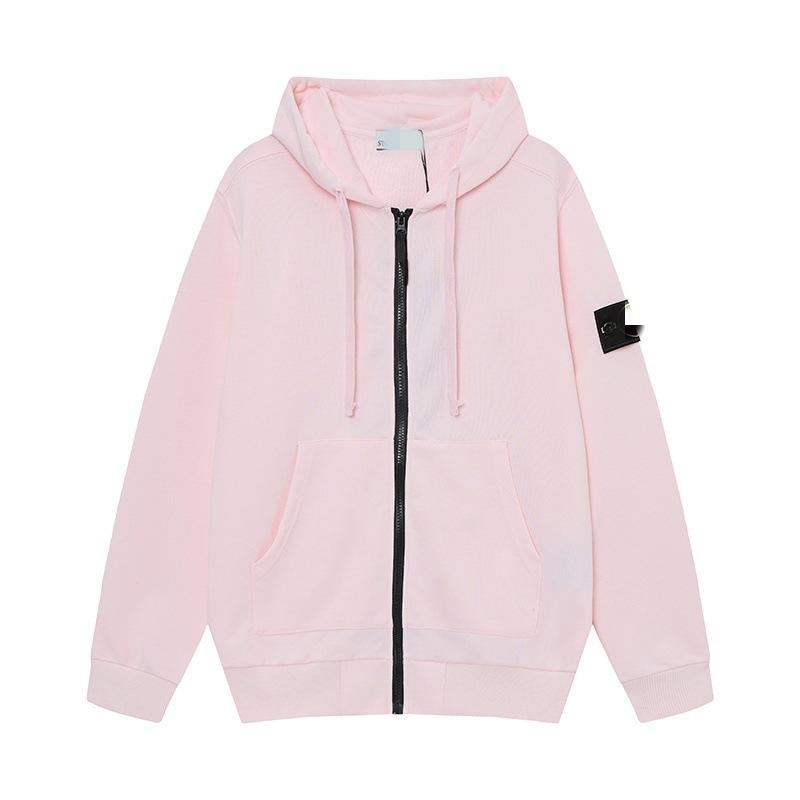 STON Basic Solid Color Compass Patch Fleece Hoodie Long Sleeve Pullover Sweatshirt for Men Women