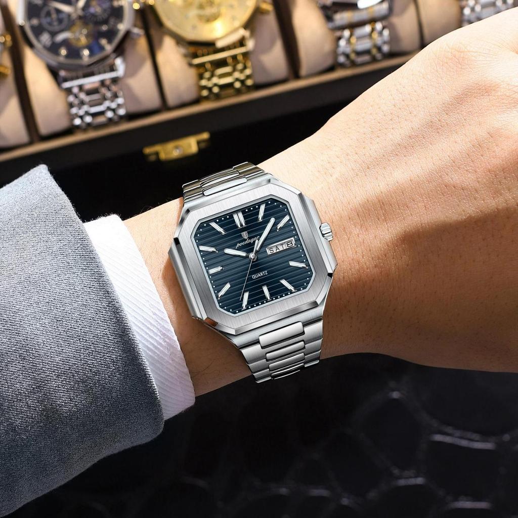 Fashion Men's Watch Waterproof Night Light Calendar Quartz Men's Watch Stainless Steel Luxury Business Men Watch