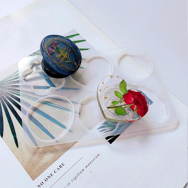 Glue Dropping Mold for Airbag Phone Bracket Diy Seamless Adhesive Resin Phone Bracket Base Silicone Mold with Support