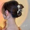 High Quality Women Hair Accessories Elegant Alloy Headdress Large Opal Butterfly Shark Clip Cross Flower Rhinestone Claw Clips