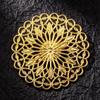 5pcs Round Flowers Brooch Base Pad Setting Base with Pin 38mm Copper Brass Filigree Wraps Connectors Jewelry Making Accessories