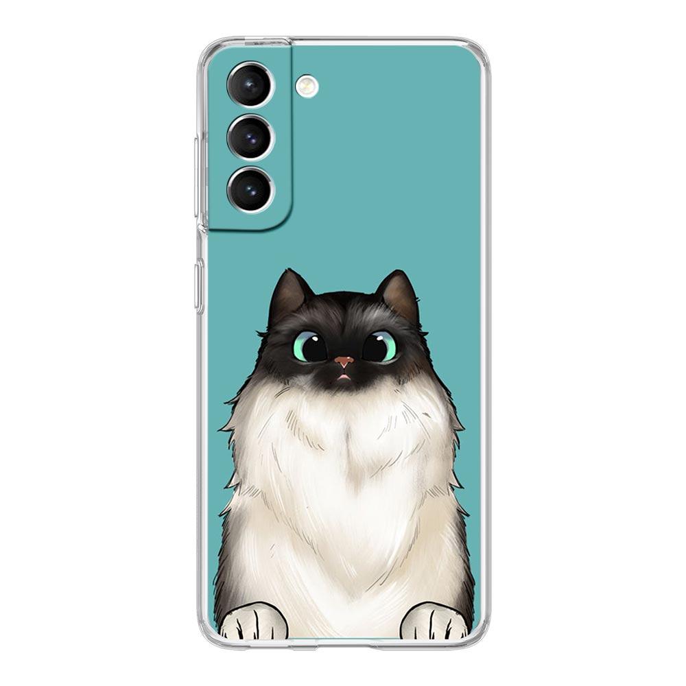 Cat Cute Kitten Cartoon Clear Silicone Phone Case For Samsung Galaxy S23 S22 5G S20 Ultra S21 FE 5G S10E S9 S8 S10 Plus Cover