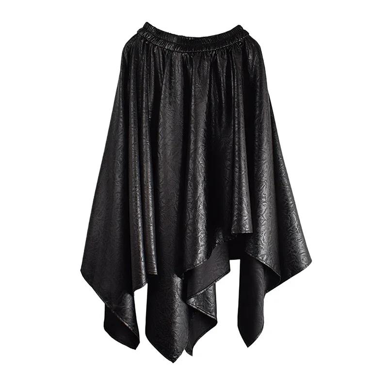 

Xitao Асимметричные однотонные юбки из искусственной кожи HQQ2420 One Size чёрный