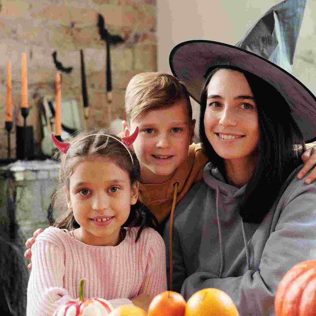 2 Pcs Halloween Headband Festival Party Headdress Vampire Costume Chic Hairband Black Outfit Costumes Hoops Horn Prop Horns