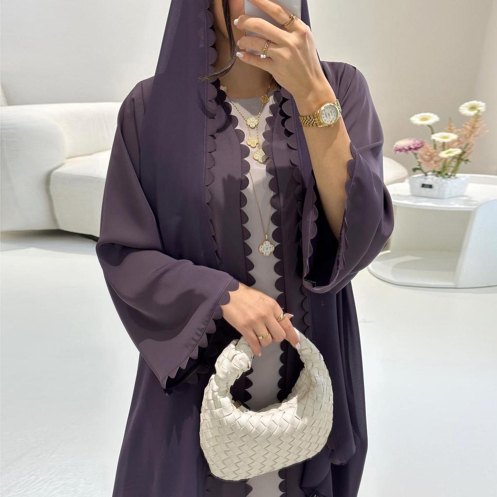 Elegantes zweiteiliges Set aus Cardigan und Hijab - 2025 TikTok Mode, Dubai & Türkei Edition