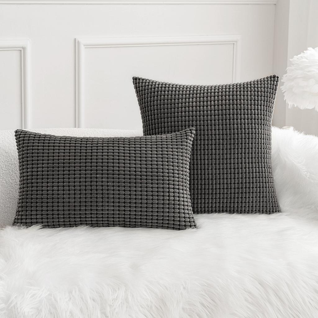 Nordischer Ins Stil Maiskorn Sofa Plüsch Kissenbezug Einfarbiger Stoff Zuhause Bettseite Rückenlehnenkissen Ohne Kissenkern