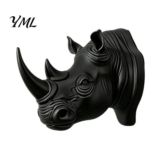 Wall Hanging Accessory Rhino Head Hook for Keys And Hats, Decorative Animal Coat Modern Home Decor Rack Entryway, Creative Key Holder, Versatile