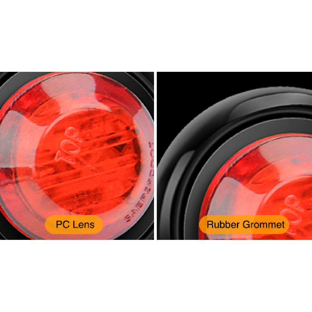 Nilight 10 PCS 3/4 Inch Round Mini LED Clearance Light LED Front Rear Side Marker Indicator Light Marker Light for Truck RV Car Bus Trailer Van