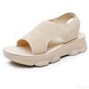 Summer New Sports Thick Soled Fabric Casual Sandals Outdoor  Daily Open Toe Wedge Heel Elastic Sleeve Mouth Women's Shoes