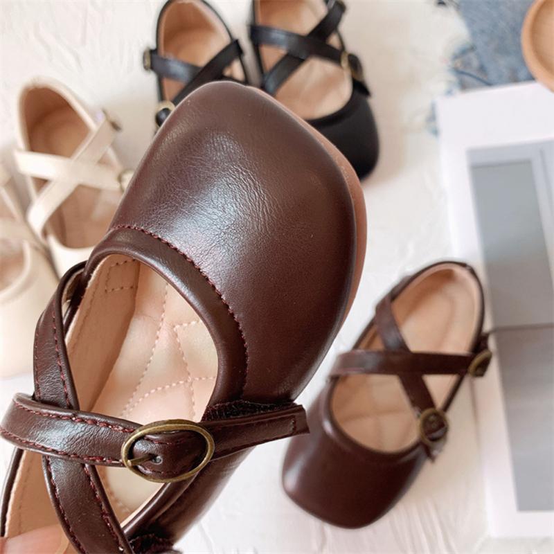 French Vintage Solid Color Flats Shoes Spring And Autumn Girls Soft Sole