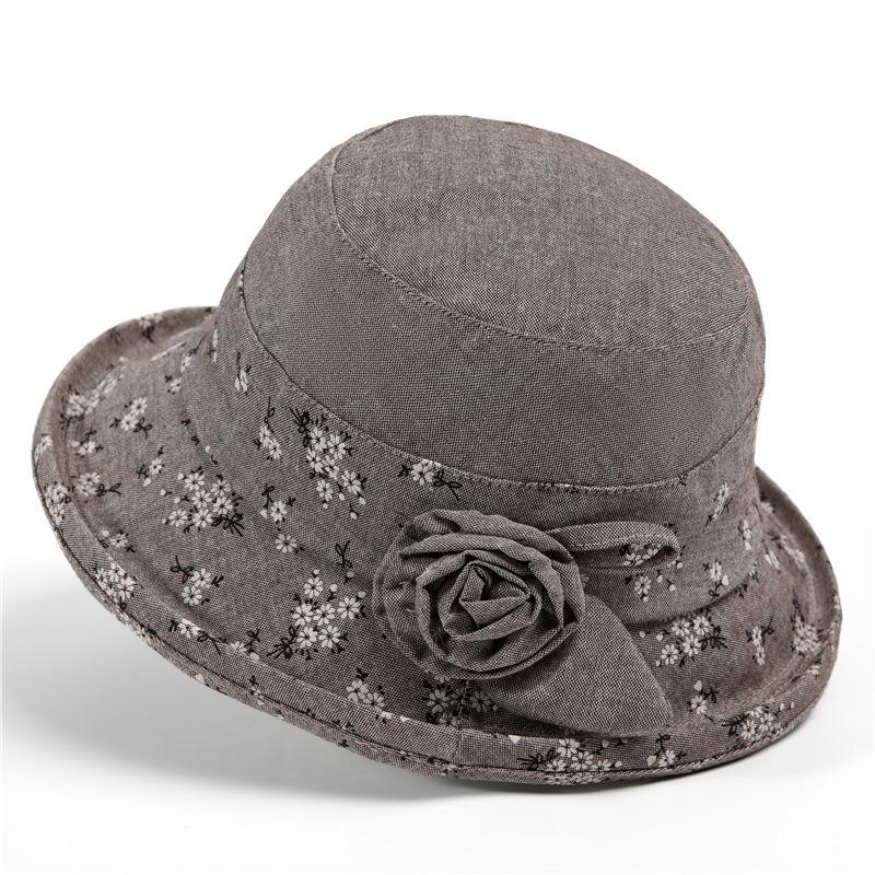 Middle-aged women's hats basin hats spring and autumn the elderly bucket hat casual cloth hat hat spring and summer
