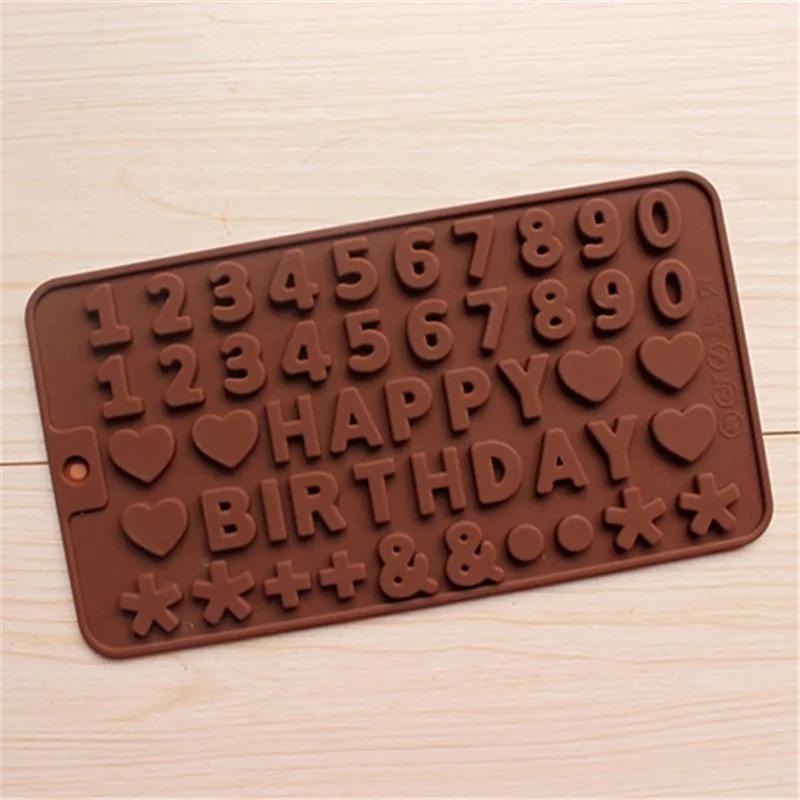 Beautiful Numbers 3D Silicone Mold with Stick Hole Cookware Dining Bar Non-Stick Cake Decorating Fondant Mold