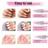 5PCS Dual-Headed Silicone Nail Art Brushes Sculpture Pen Rhinestone Gem Picker Wax Pen Nail Dotting Polishing Drawing Tools