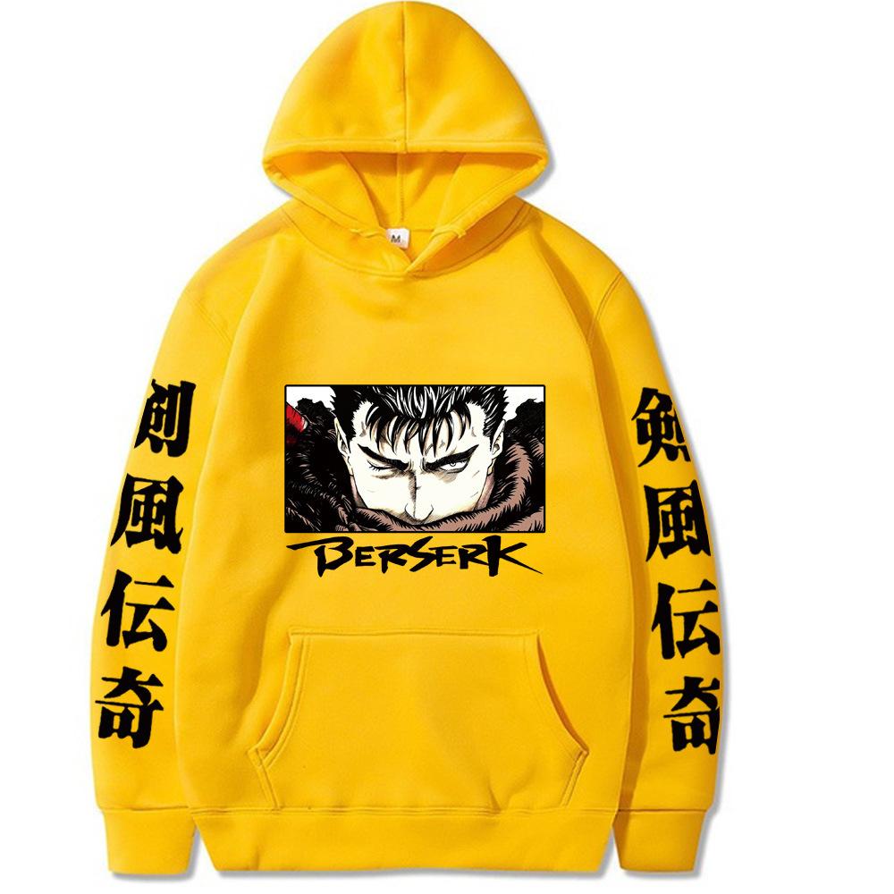 Japanese Anime Berserk Guts Manga Hoodie Sweatshirt  Autumn Winter Fleece Streetwear Tops