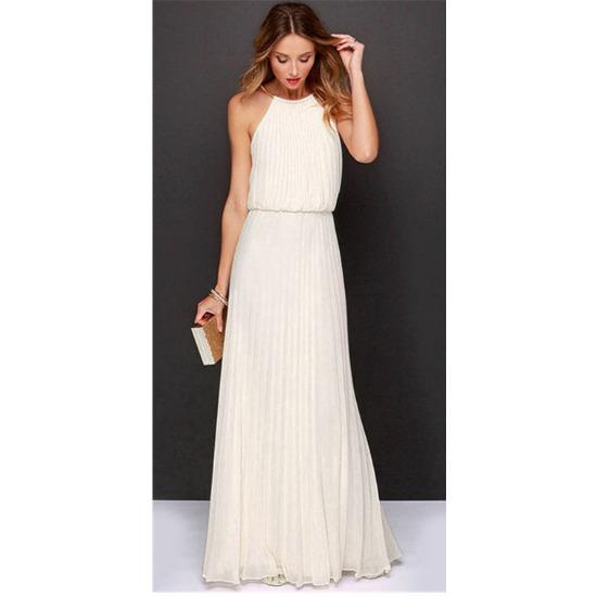 Sleeveless Bridle Pleated Fashionable and Sexy Dress
