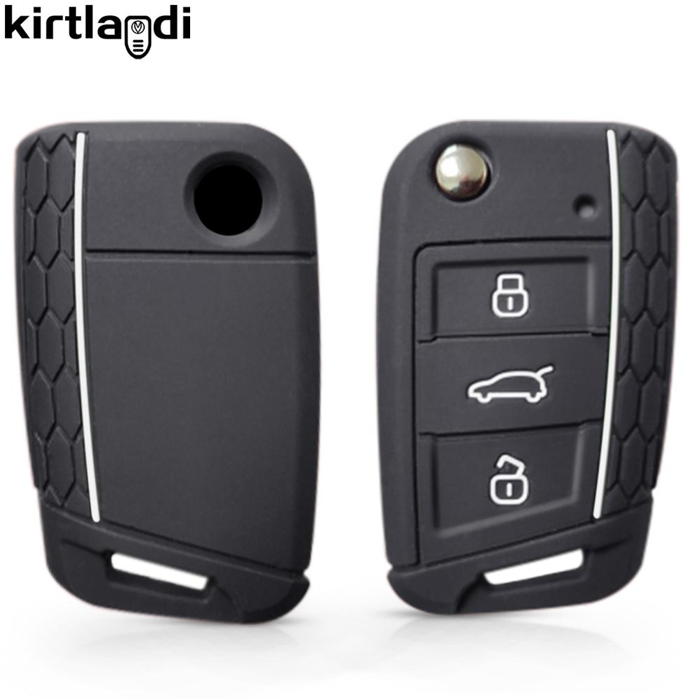 Silicone Key Cover Holder for Skoda Octavia A7 Rapid Kodiaq Fabia Seat Ibiza Leon Ateca for VW POLO Golf 7 Tiguan T-Roc T6 Case