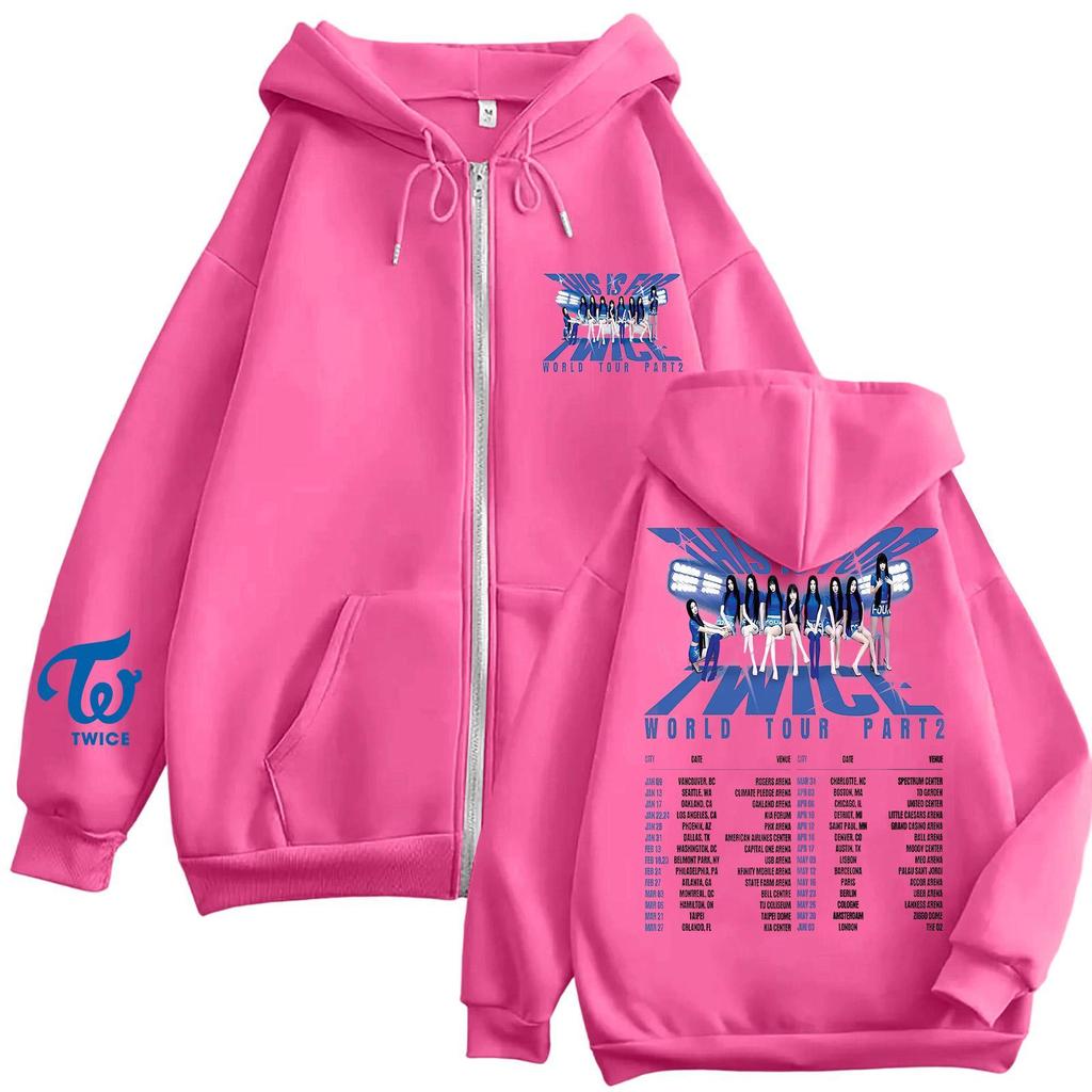 Damska codzienna modna bluza z kapturem zapinana na zamek, z nadrukiem i długim rękawem