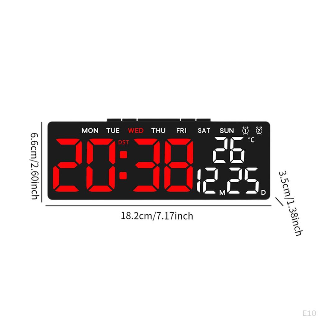 Desk Clock Displaying Date, Time, and Temperature Features