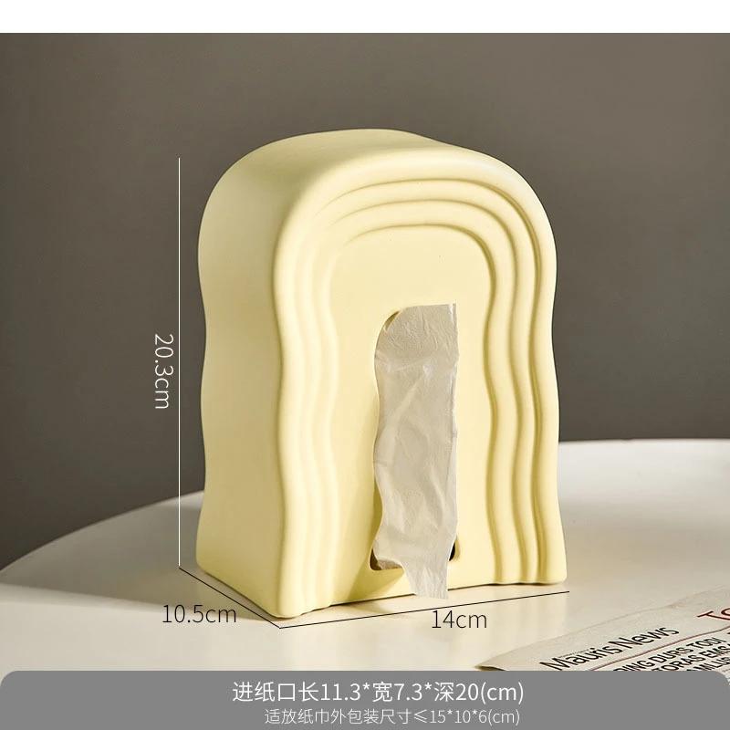 Wave Arched Ceramic Tissue Box Household Tea Table Napkin Paper Removable Home Decoration Accessories