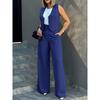 Suit Waitcoat Wide-Leg Pant Suit Vest Loose Pants Casual Two-Piece Suit Women