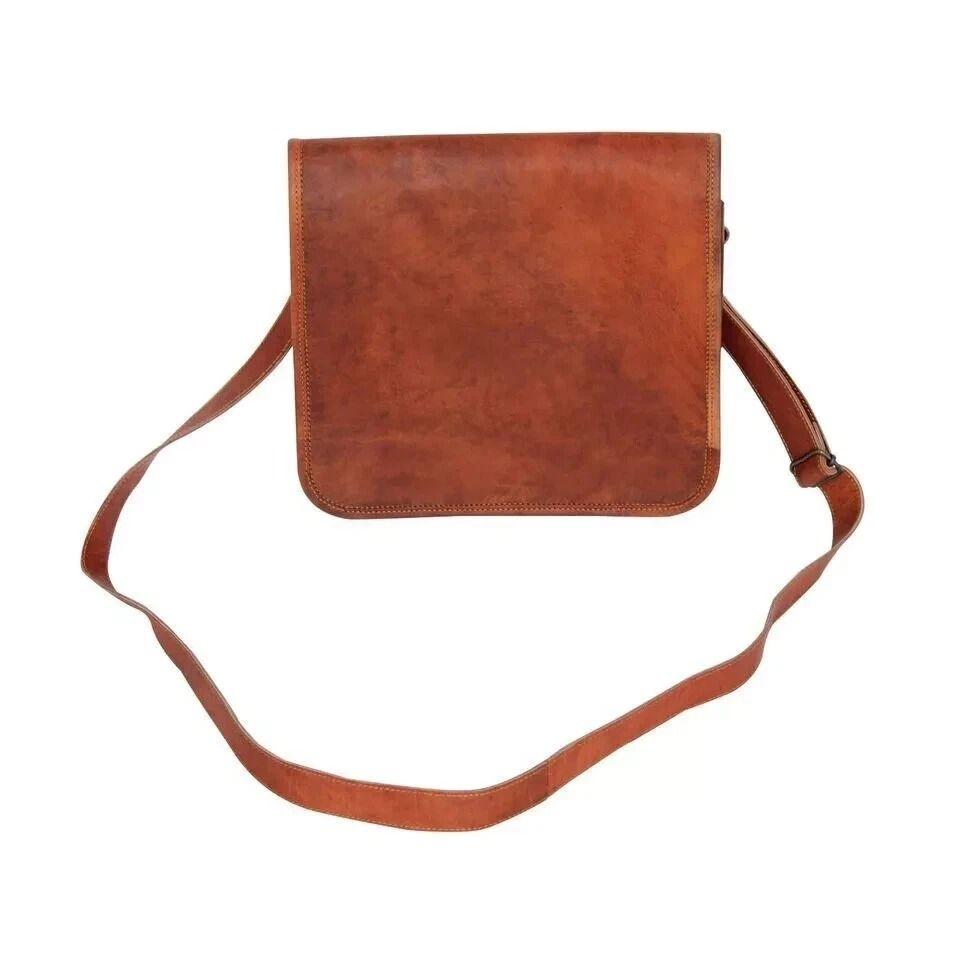 Herre Lær Vintage Laptop Messenger Håndlaget Dokumentmappe Veske Skulderveske