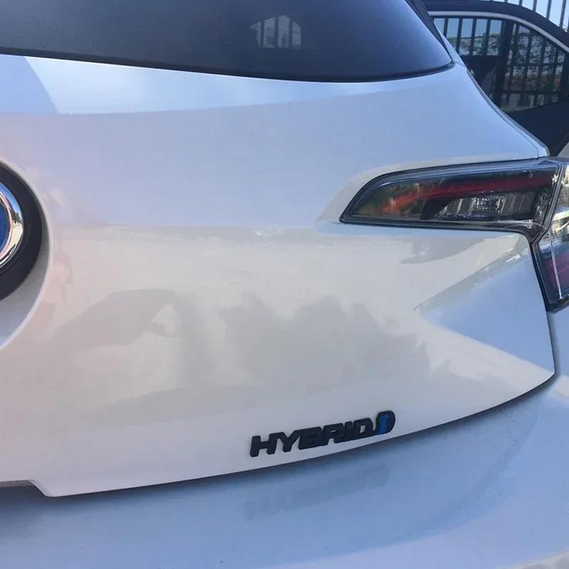 3D Metal HYBRID Car Emblem Badge Front Grille Rear Trunk Sticker for Toyota Camry RAV4 Prius Crown Auris Exterior Accessories