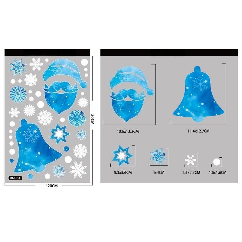 1 folha de adesivos de vidro estáticos de floco de neve, decoração de feliz Natal, decoração para casa, adesivos de janela de floco de neve, papel de parede de ano novo