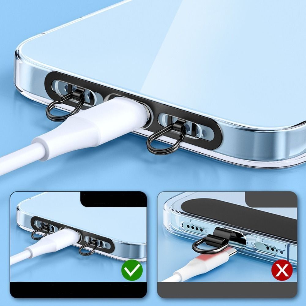 Double Buckle Gasket Phone Lanyard Clip Patch Phone Case Hanging Rope  for Mobile Phone