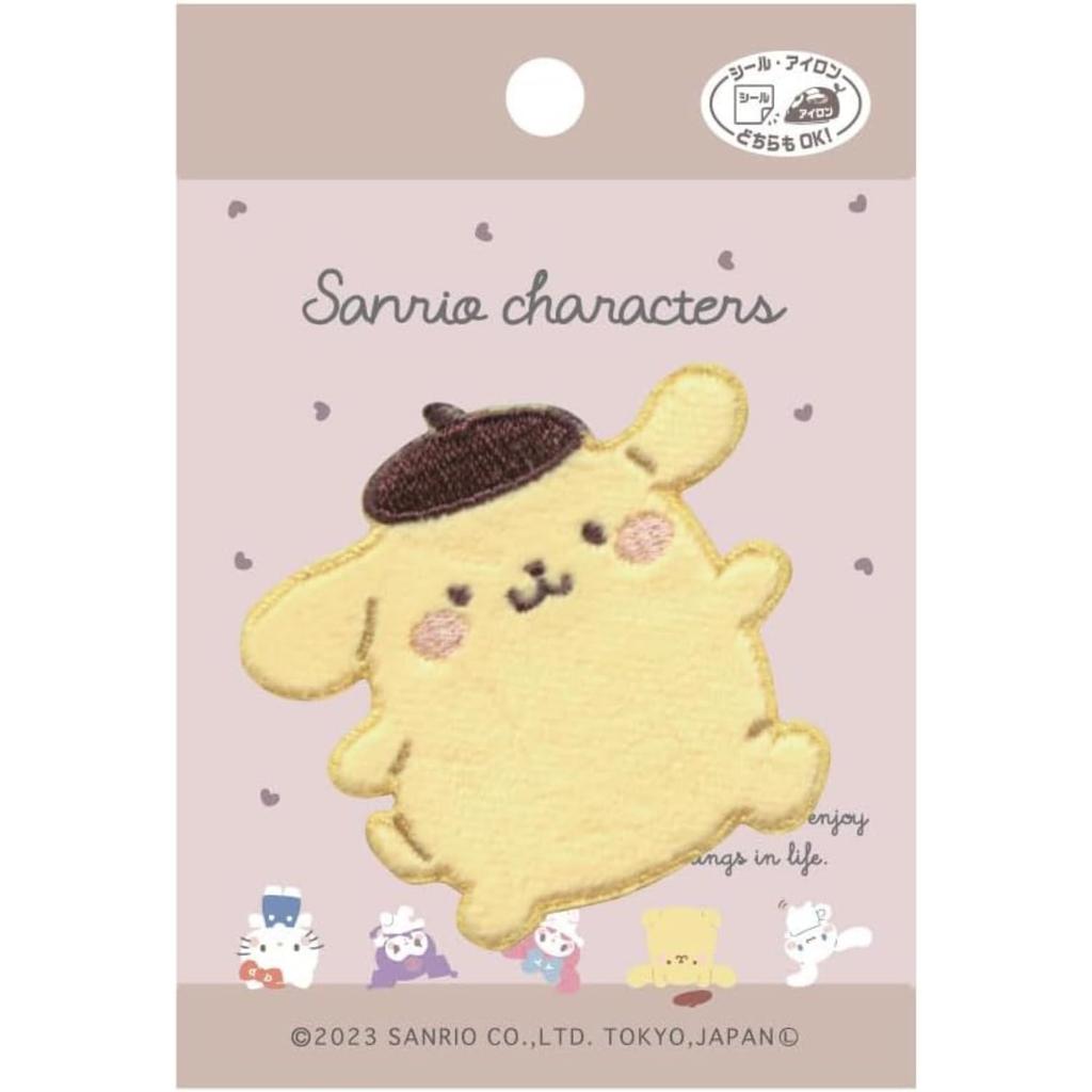 Pioneer Sanrio Characters Pompompurin Mukyumukyu Patch with 1 Piece Height 60mm X Width 60mm Dual Use Type Sticker/Iron SCW650-SCW60
