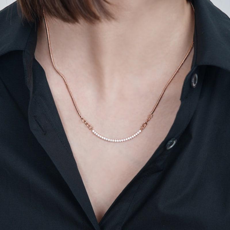 

ELLE Jewelry Ella Stick Link Necklace ELBRNN210 white gold