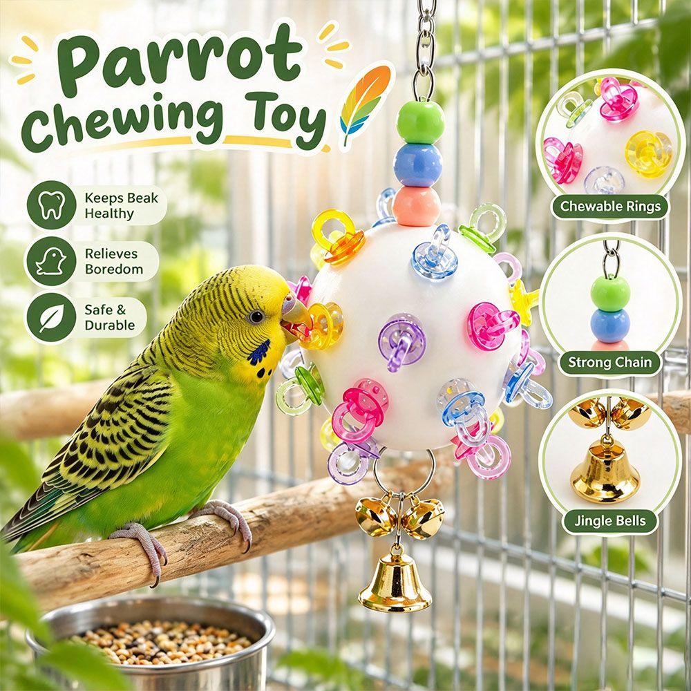 Bite Resistant Bird Chew Ball Detachable Bird Cage Toy New Parrot Activity Ball Cockatiel