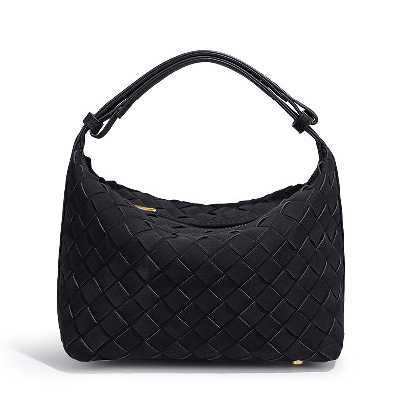 

Weaving Niche Design High-End Lunch Box Bag Fashion Matte Shoulder Handbag Solid Color Oblique Span Bag 20*10*16cm