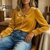 Lightweight Women Shirt Fall Winter Velvet Shirt, Regular Fit Button Down Long Sleeve Shirts Top, Soft Solid Color Lapel Collar Blouse for Lady