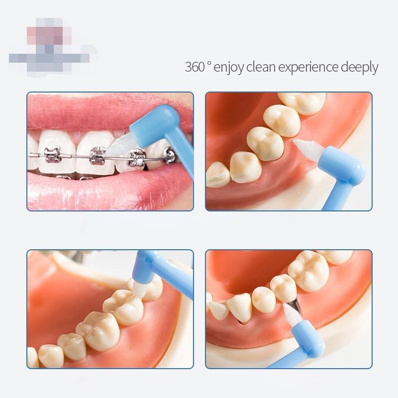 4Pcs Soft Interdental Brush Single-Beam Tooth Cleaning for Dental Braces Gap Food Removal Daily Oral Hygiene
