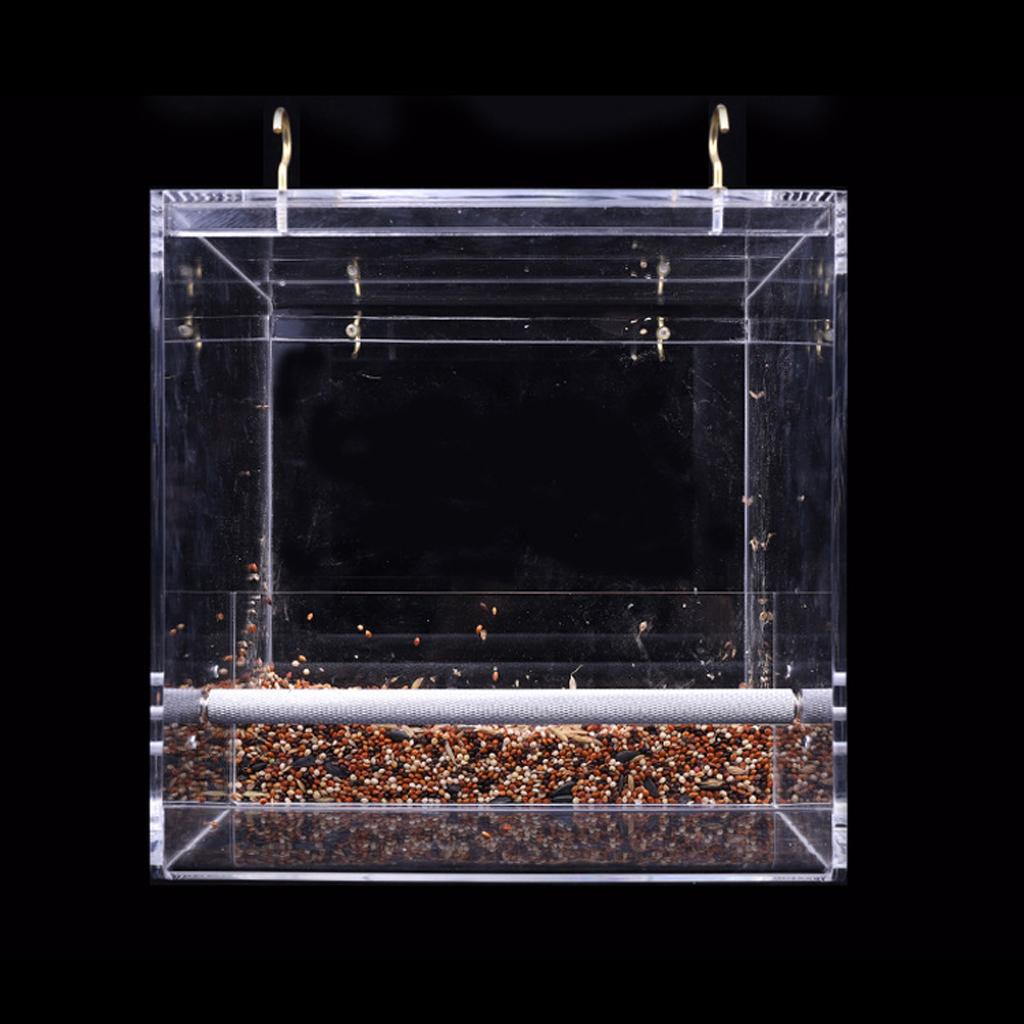 Vogel Papageien Futterautomat Acryl Transparent Futter Wasser Box Automatischer Spender für Käfigvögel Futtergeräte