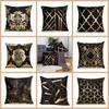 Golden Geometric Cushion Cover Square Pillowcase Comfortable Pillow Cover  Home