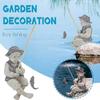 Funny Gone Fishing Boy Garden Statue Decor Creative Fisherman Garden Yard Lawn Resin Decoration Outdoor Figurine Home Ornaments