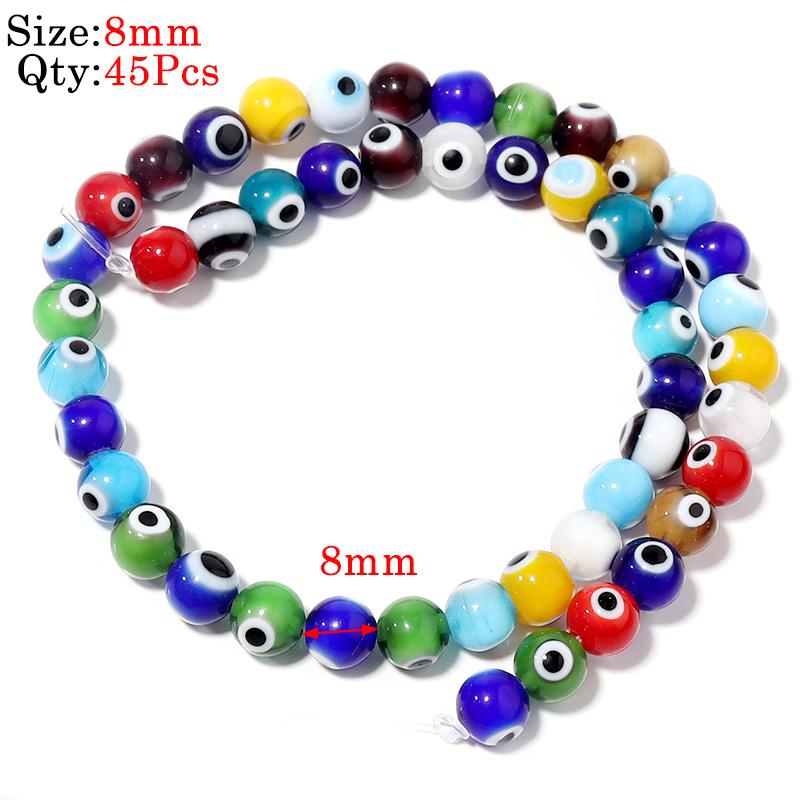 Round Lampwork Evil Eye Beads Liuli Flat Loose Fashion Jewelry For Bead Diy Handmade Bracelets Phone Charm Components