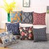 45x45cm Vintage Retro Flower Geometry Printed Home Sofa Chair Cushion Cover Cotton Linen Decorative Pillow Case