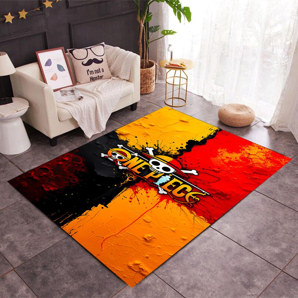 One Piece Luffy Themed Anti-Slip Rugs - Polyester Home Decor, Suitable for Bedrooms, Living Rooms, Doorways, Studios, and Decorations