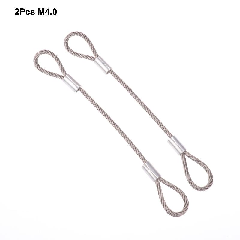 3PCS Safe 20cm Safety Security Cable Wire Stainless Steel Sliver Stage Lights Rope Double Loop Daily