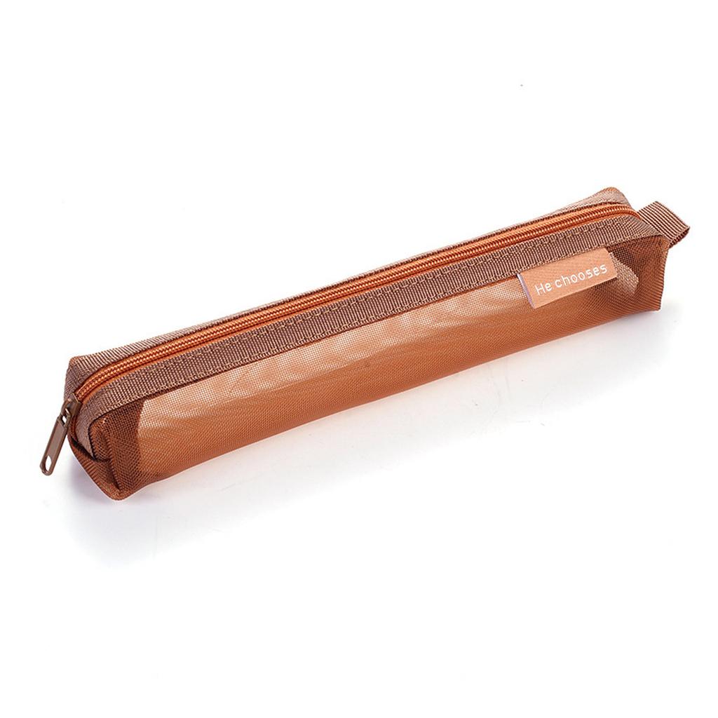 Clear Mesh Pencil Case See Through Pen Pouches Travel Pencil Holder Light Weight Pen Organizers Bag Travel Makeup Bag