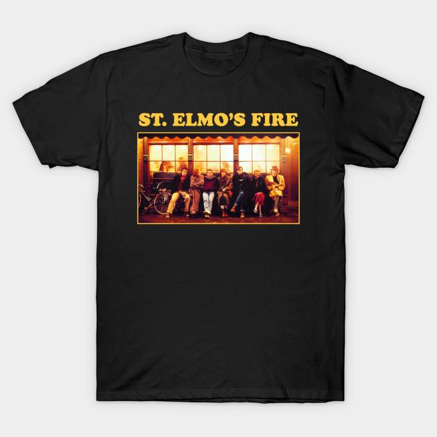 Men Black Print T-shirt St. Elmo S Fire No-Cut Transfer Paper Print Cotton Tshirt 3XL чёрный